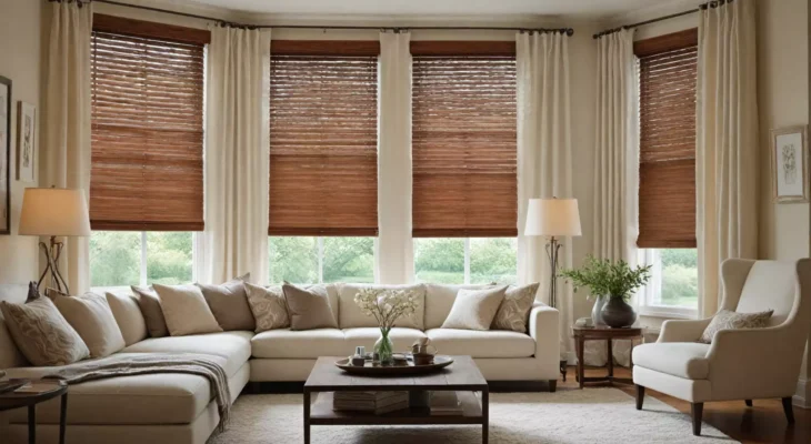 Jak łączyć rolety drewniane z zasłonami i firanami